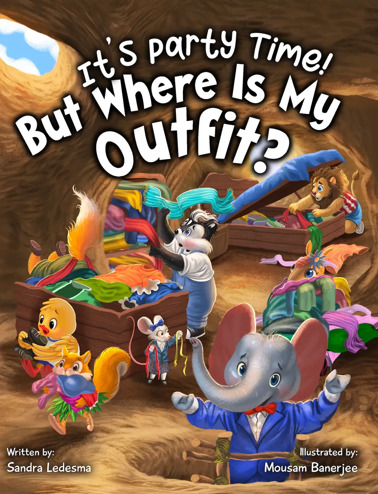 Cover of Sandra Ledesma's picture book It's Party Time! But Where Is My Outfit?